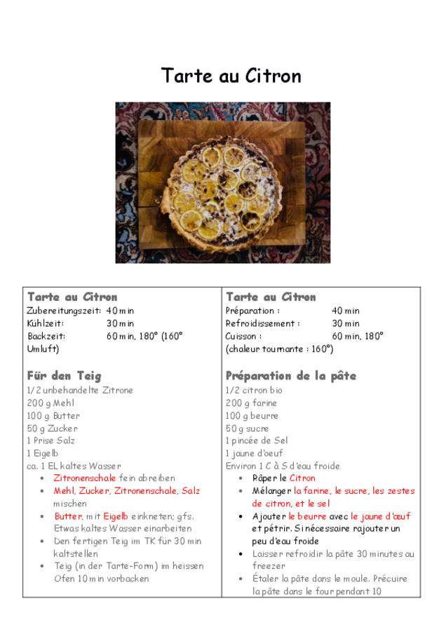 Tarte au Citron