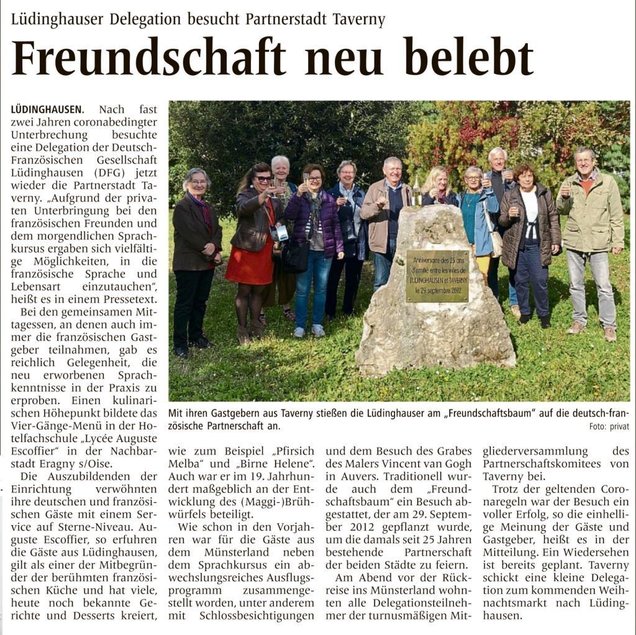 Pressebericht zu unserem Sprachkurs in Taverny